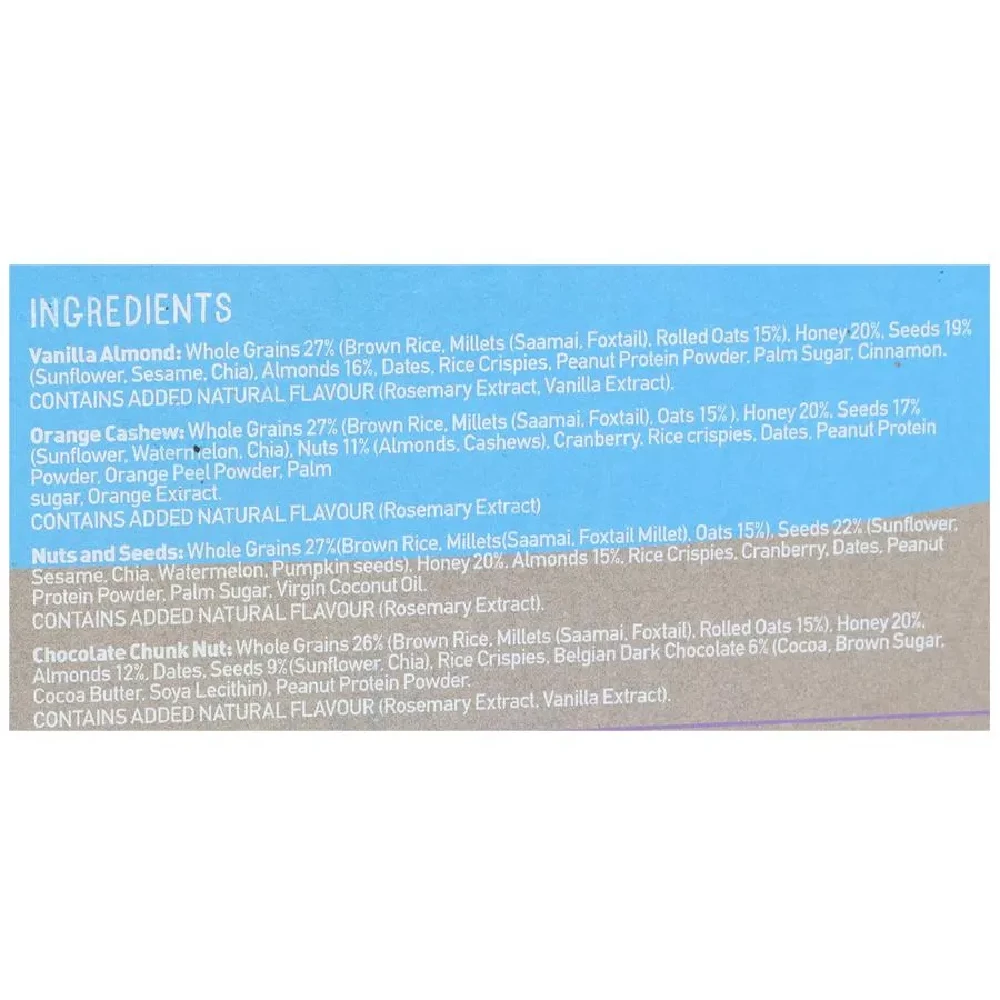 Yoga Bar Multigrain Variety Energy Bar - Chocolate, Vanilla Almonds, Cashew Orange & Nuts & Seeds, 38 g (Pack of 10)-3.webp